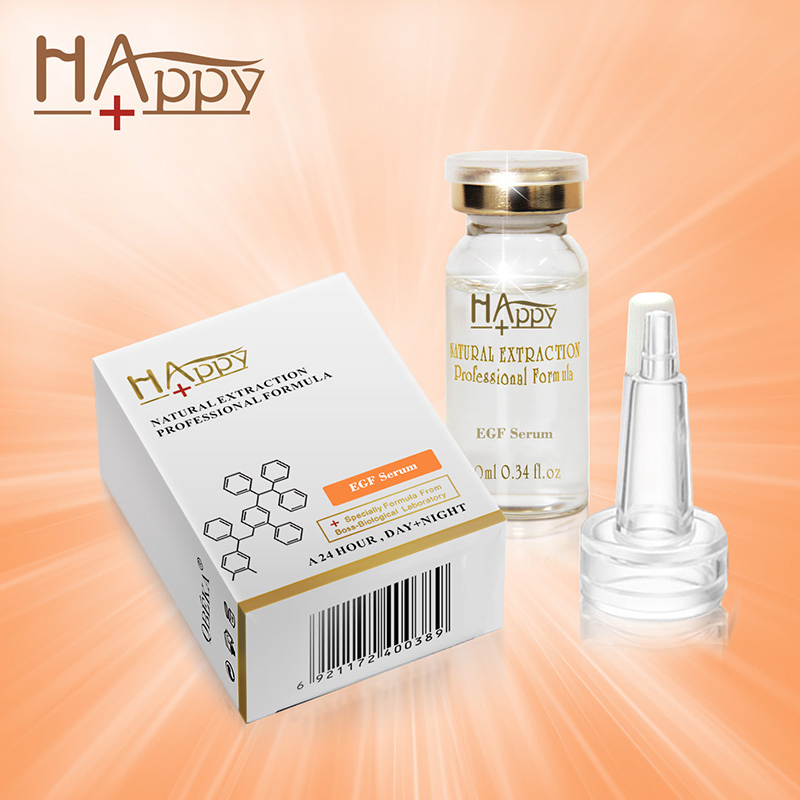 Producto de Cuidado de la Piel Natural Orgánico Antiarrugas y Reparador de Piel Suero Happy+ EGF Suero Antienvejecimiento