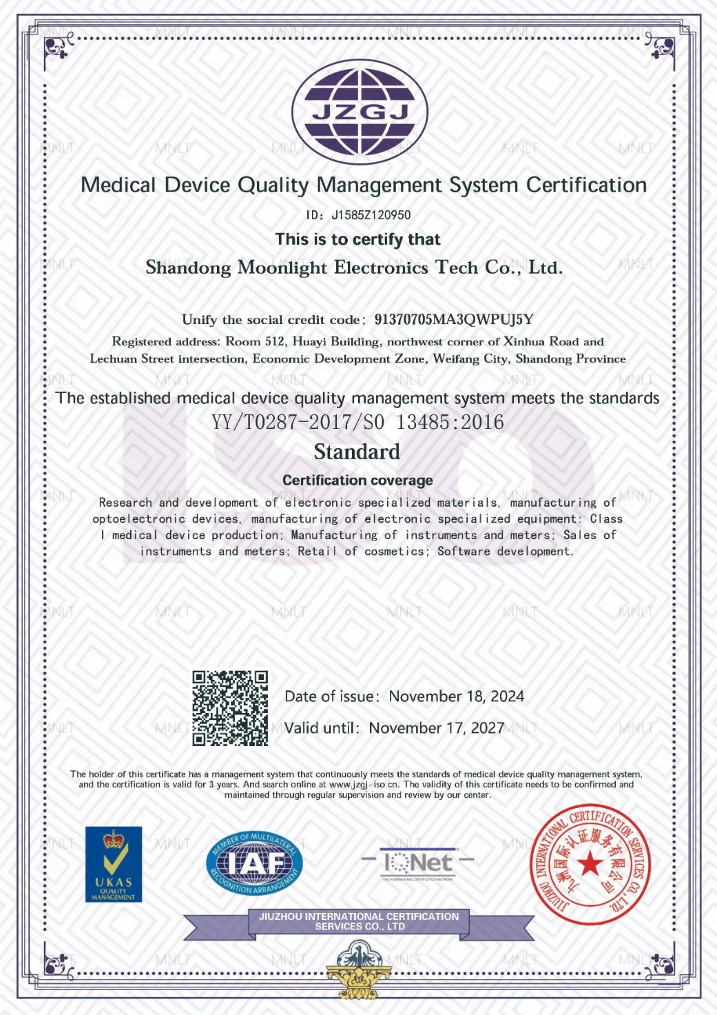 Certificado ISO 13485