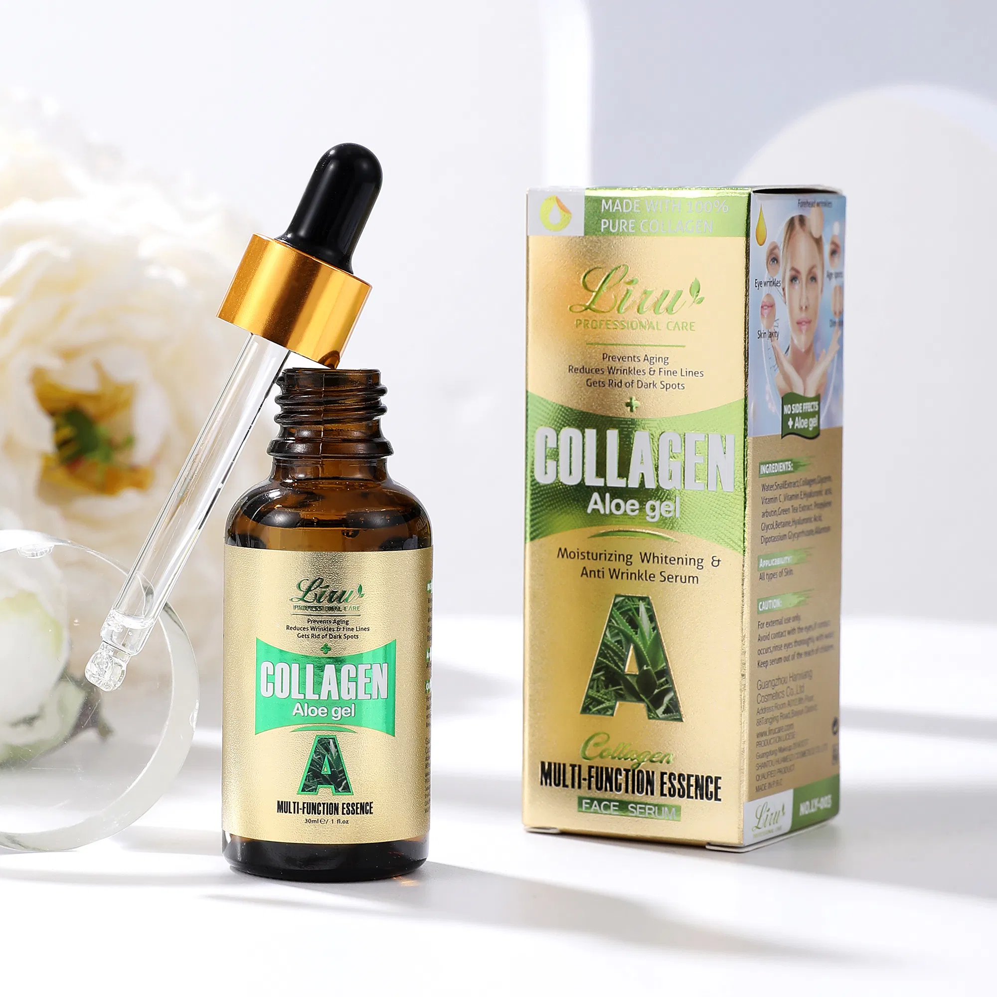 Esencia facial hidratante y nutritiva con ácido hialurónico y suero facial calmante de aloe vera