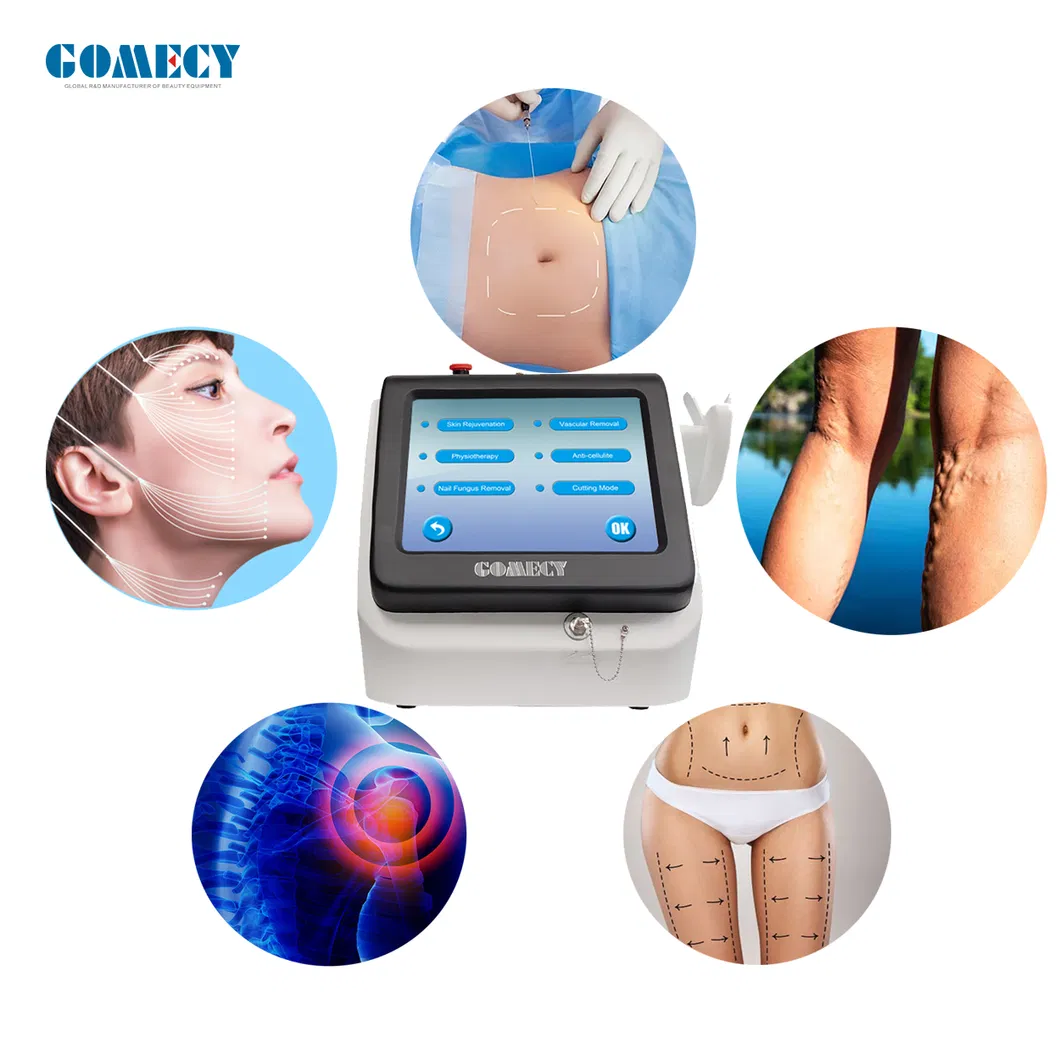Máquina de Fibra Óptica de Doble Longitud de Onda Endoláser para Apretar la Piel Lipólisis para Lifting Facial Cánulas de Liposucción Diode 980nm 1470nm