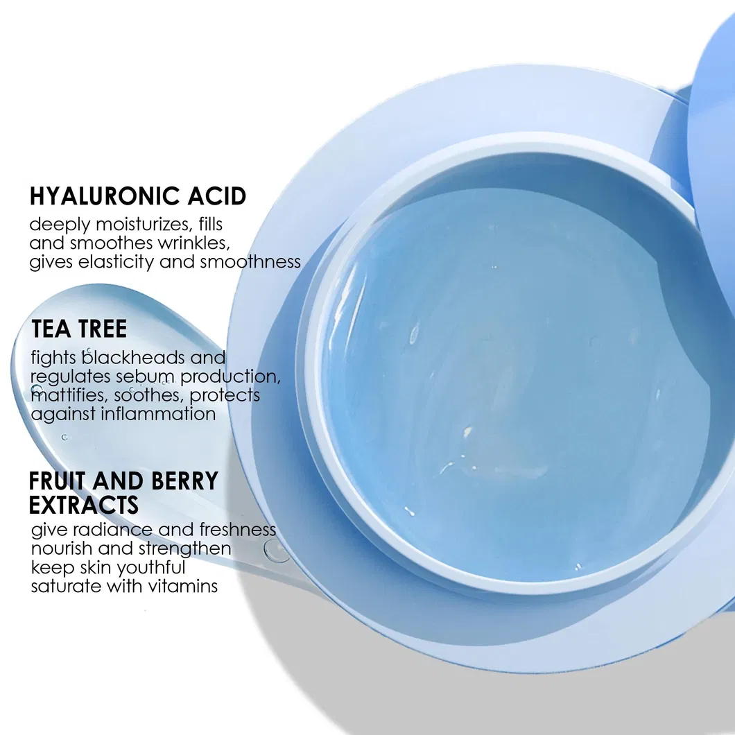 Logo Personalizado Cuidado de la Piel Orgánico Natural 2 en 1 Máscara Facial de Gel Hidratante Ácido Hialurónico Suero Facial para Piel Seca