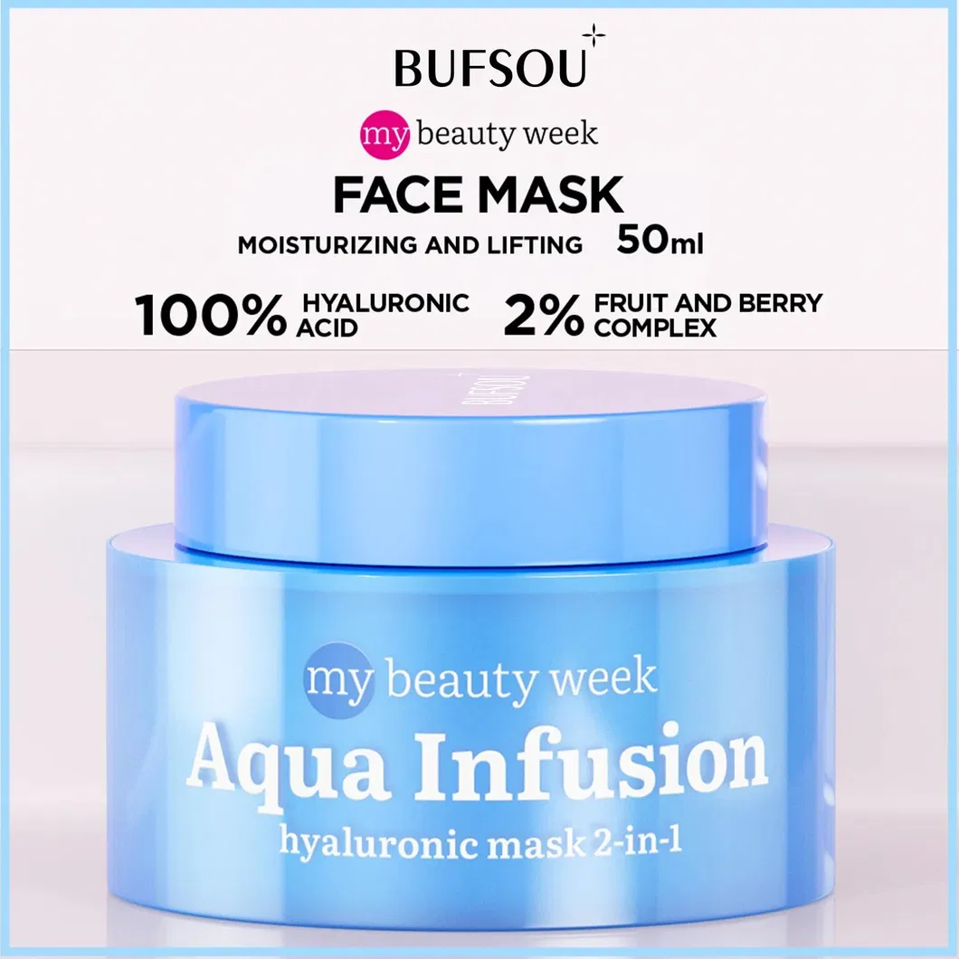 Logo Personalizado Cuidado de la Piel Orgánico Natural 2 en 1 Máscara Facial de Gel Hidratante Ácido Hialurónico Suero Facial para Piel Seca