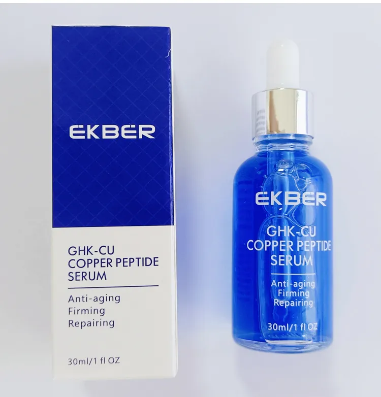 Suero facial iluminador calmante de cobre azul péptido orgánico natural para el cuidado de la piel coreana