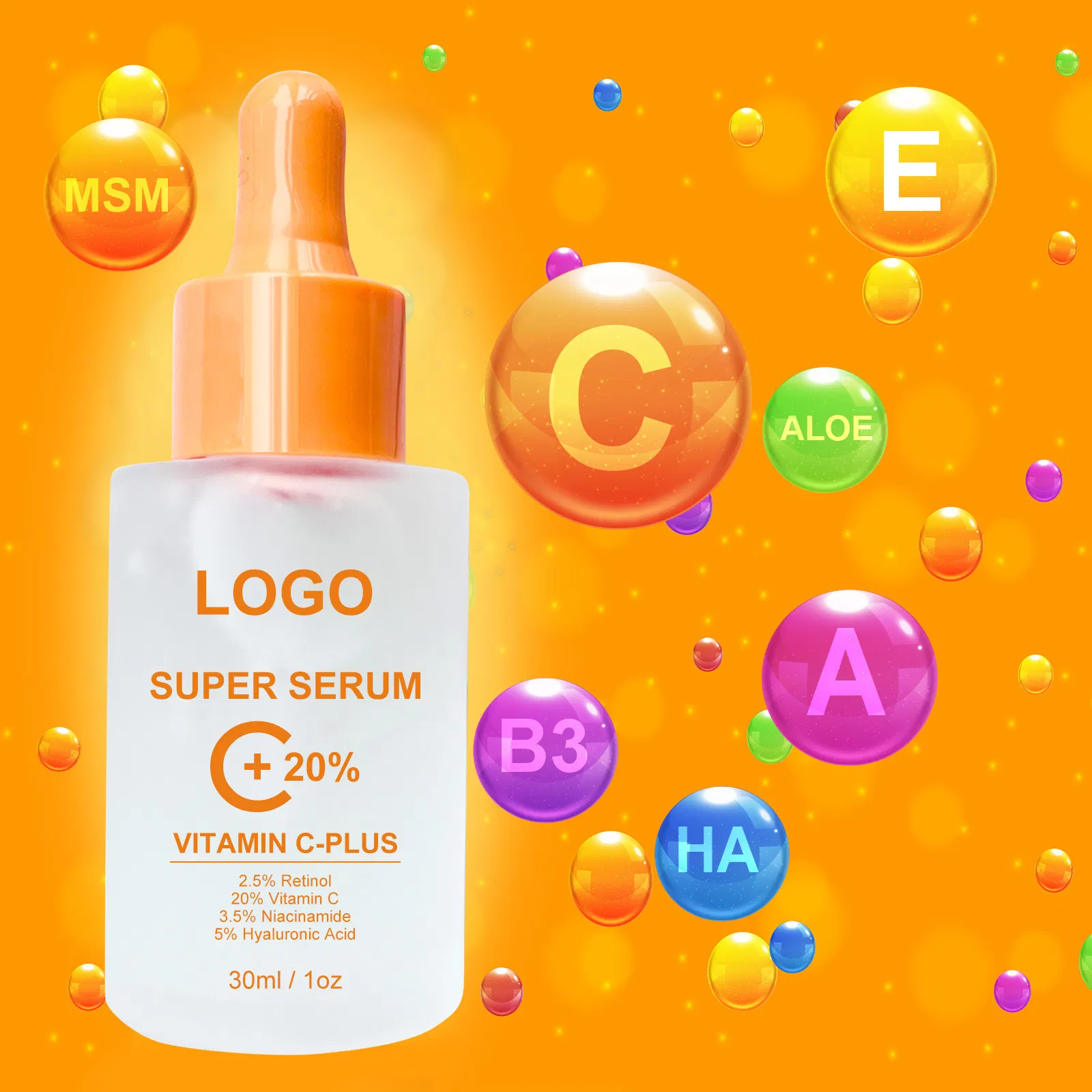 Suero para el cuidado de la piel, natural, eliminación de acné y granos, esencia reparadora de aloe para el rostro, gel hidratante antienvejecimiento, suero facial de vitamina C