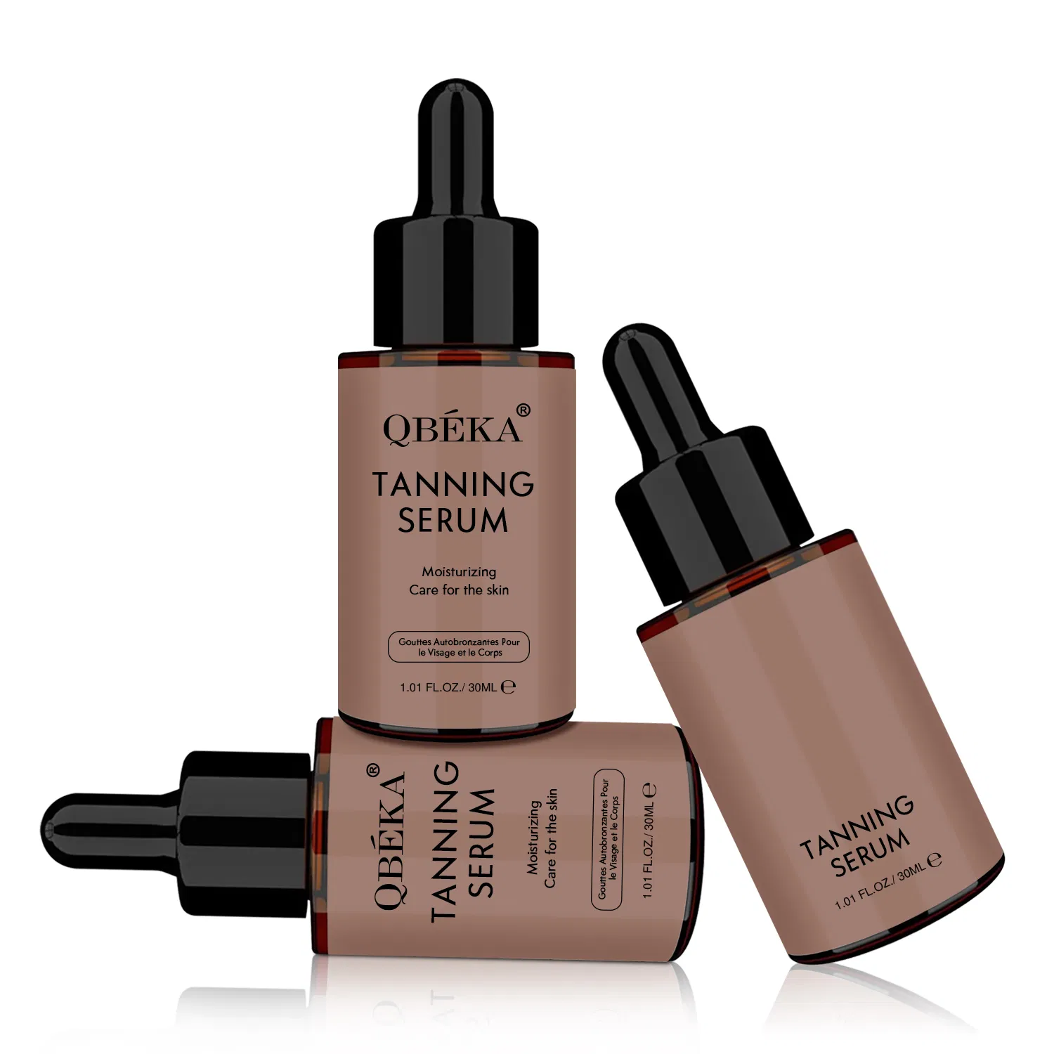 Suero bronceador Qbeka, brillo instantáneo, aspecto bronceado, fórmula hidratante sin rayas, nutritiva para la piel, bronceado natural