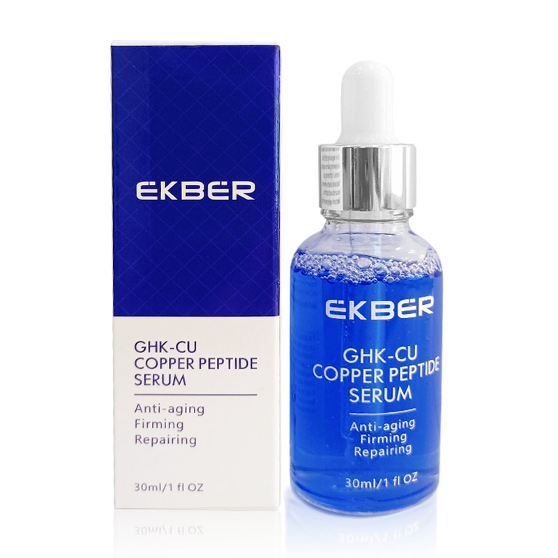 Suero facial blanqueador hidratante reparador de péptidos de cobre azul