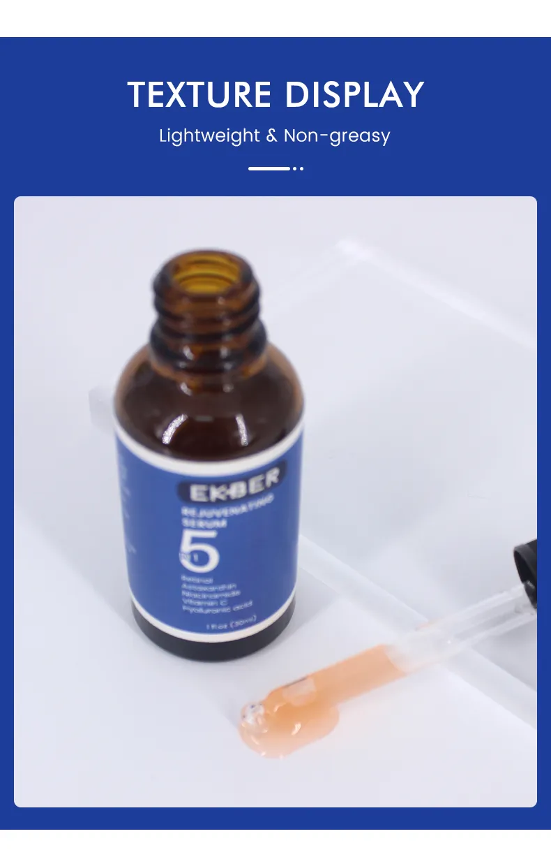 Suero para el cuidado de la piel de venta caliente Retinol Niacinamida Vitamina C Ácido Hialurónico Antienvejecimiento Alisante Reafirmante de la piel 5 en 1 Suero