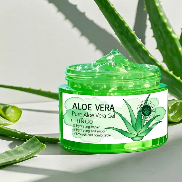 Suero facial orgánico calmante para el acné y anti-envejecimiento con aloe vera