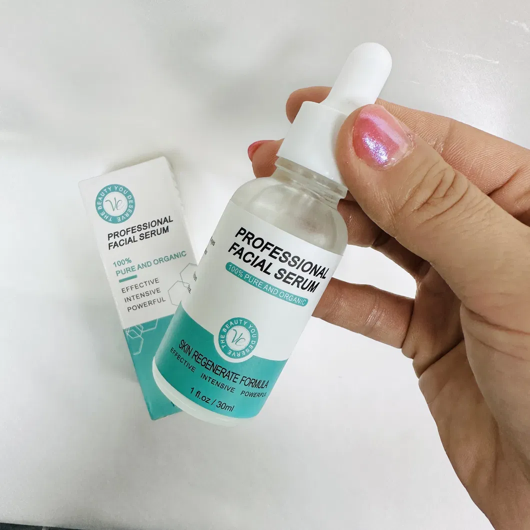 Suero facial de esencia hidratante de marca privada, cuidado de la piel orgánico, nutre, repara, blanquea, humecta, suero facial orgánico de colágeno y vitamina