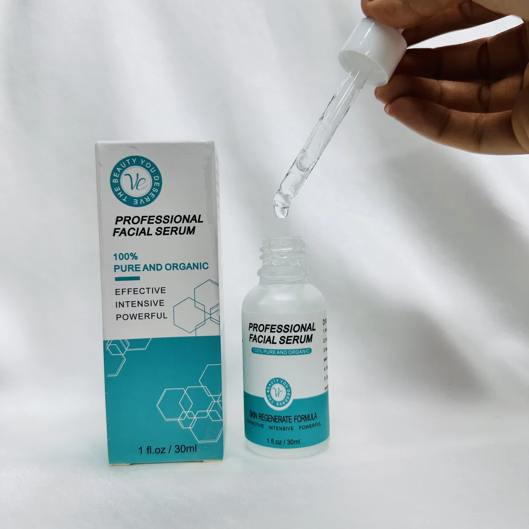 Suero facial de esencia hidratante de marca privada, cuidado de la piel orgánico, nutre, repara, blanquea, humecta, suero facial orgánico de colágeno y vitamina