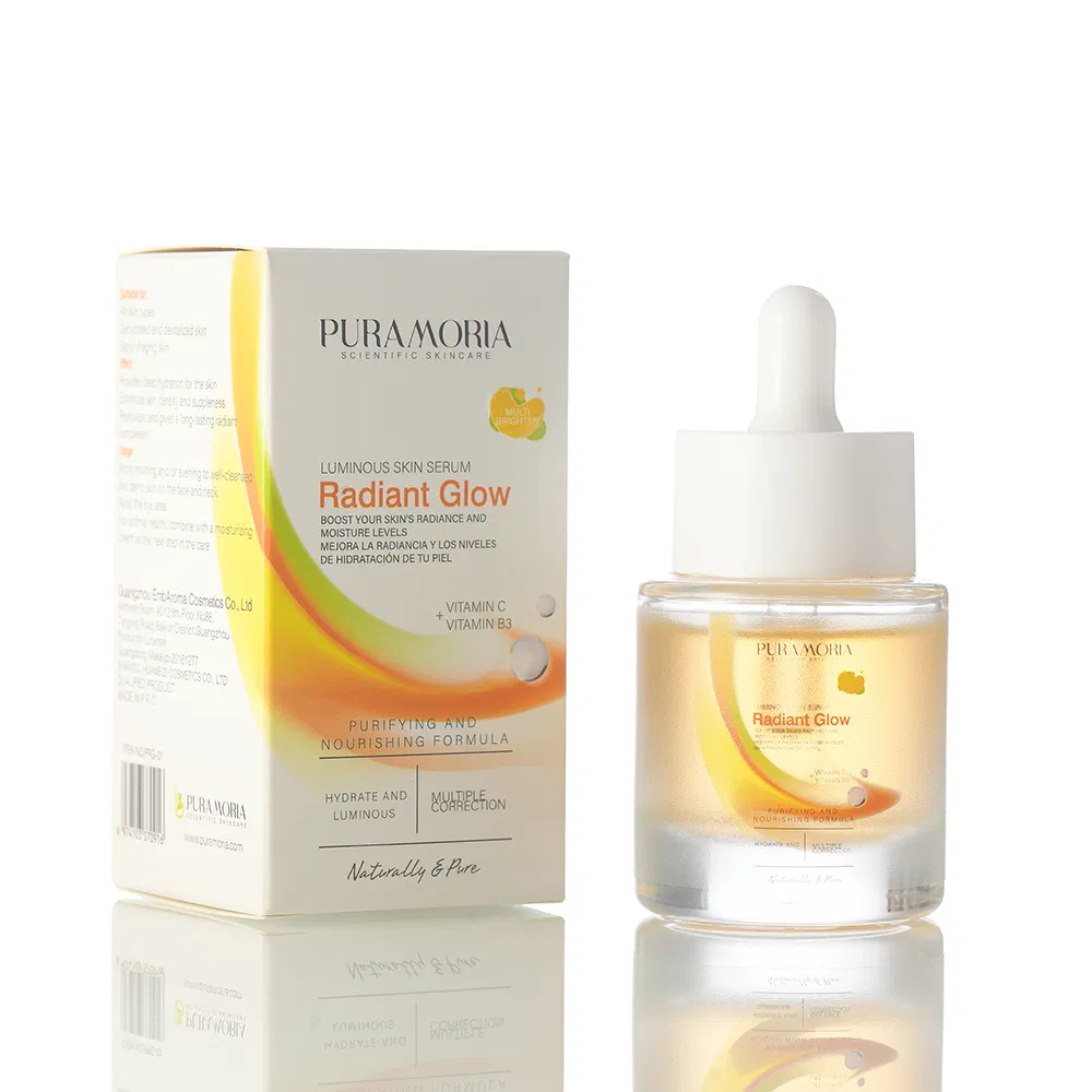 Suero Hidratante Facial de Vitamina C y Niacinamida Puramoria Skin Care Radiant Glow