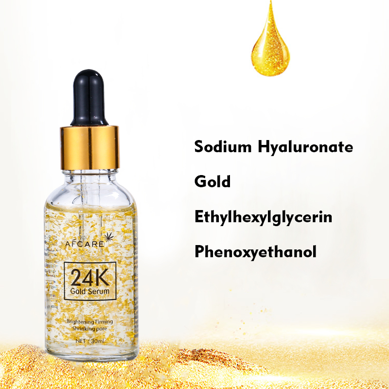 Etiqueta Privada de OEM 30ml Cuidado de la Piel Coreano Orgánico con Ácido Hialurónico Anti Envejecimiento Péptido 24K Suero Facial de Oro Rosa Suero Facial de Tres Aceites