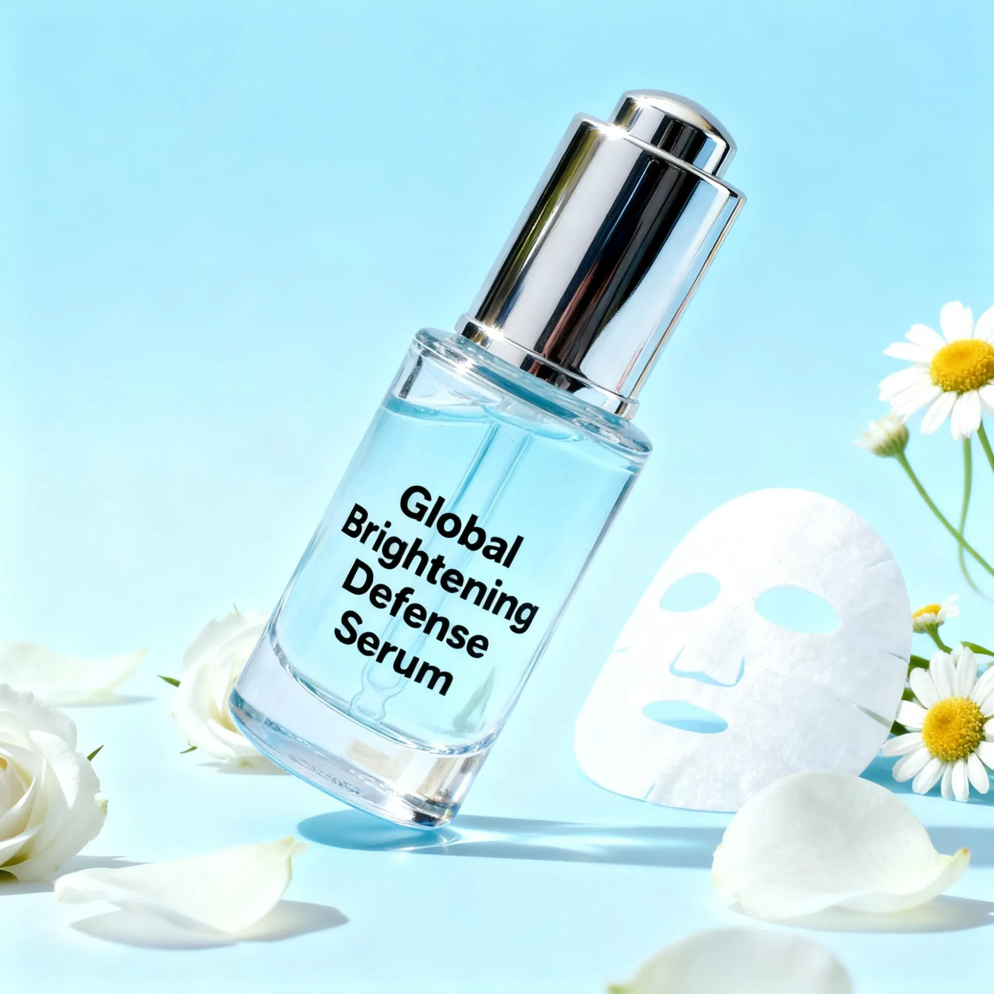 Suero facial de lujo anti azúcar y aclarador con cetona de frambuesa glucósido y 3-O-Ethyl ácido ascórbico para la revitalización de la piel amarillenta y opaca