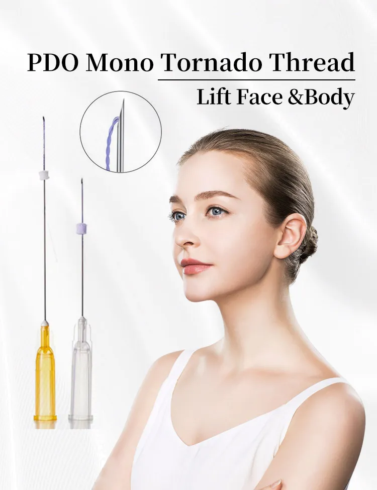 Paquete personalizable logo OEM tensores absorbibles hilos mono tornado pdo hilos de tensión facial