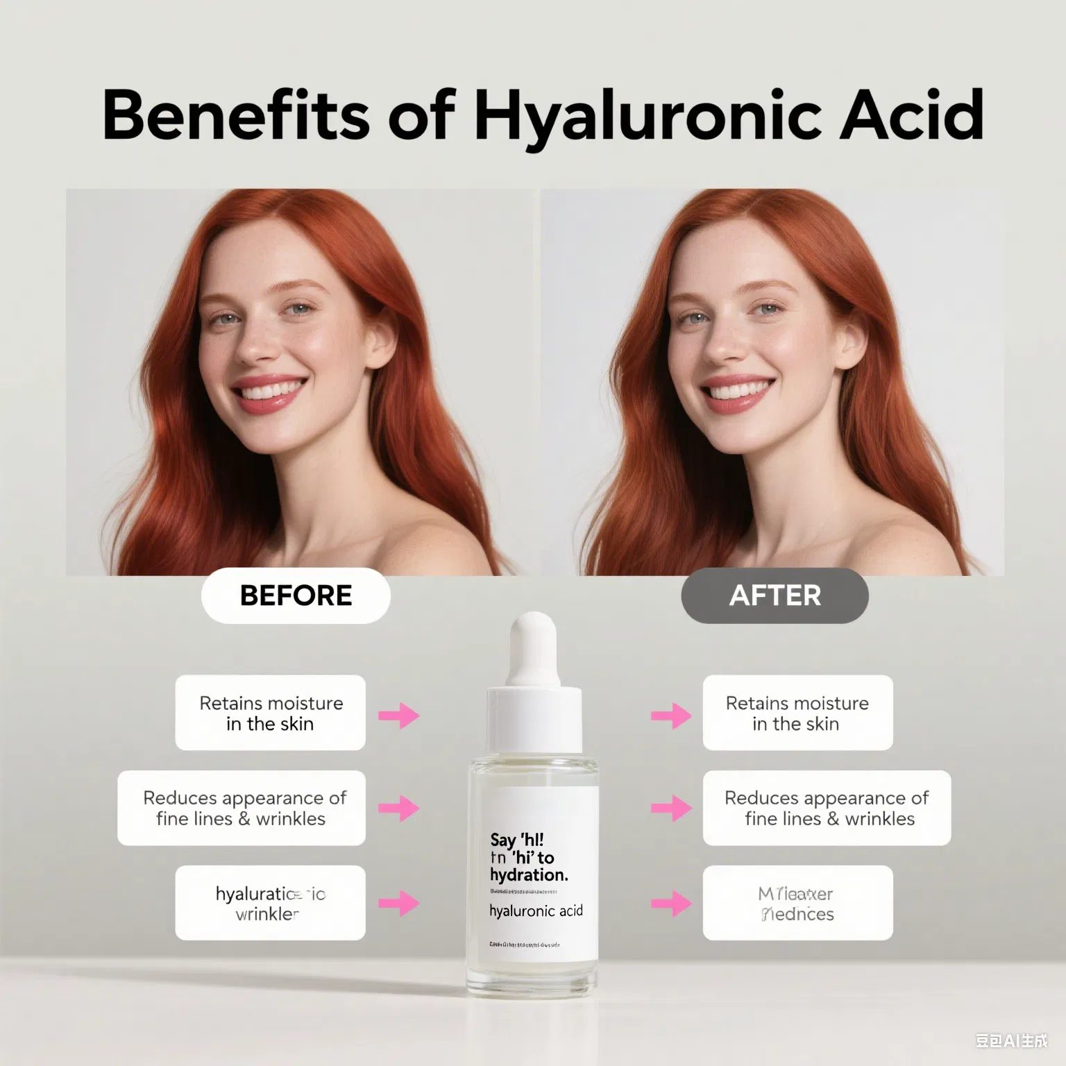 Ls017 Suero de Ácido Hialurónico de Marca Privada OEM/ODM Hidratante Antienvejecimiento Líneas Finas Facial