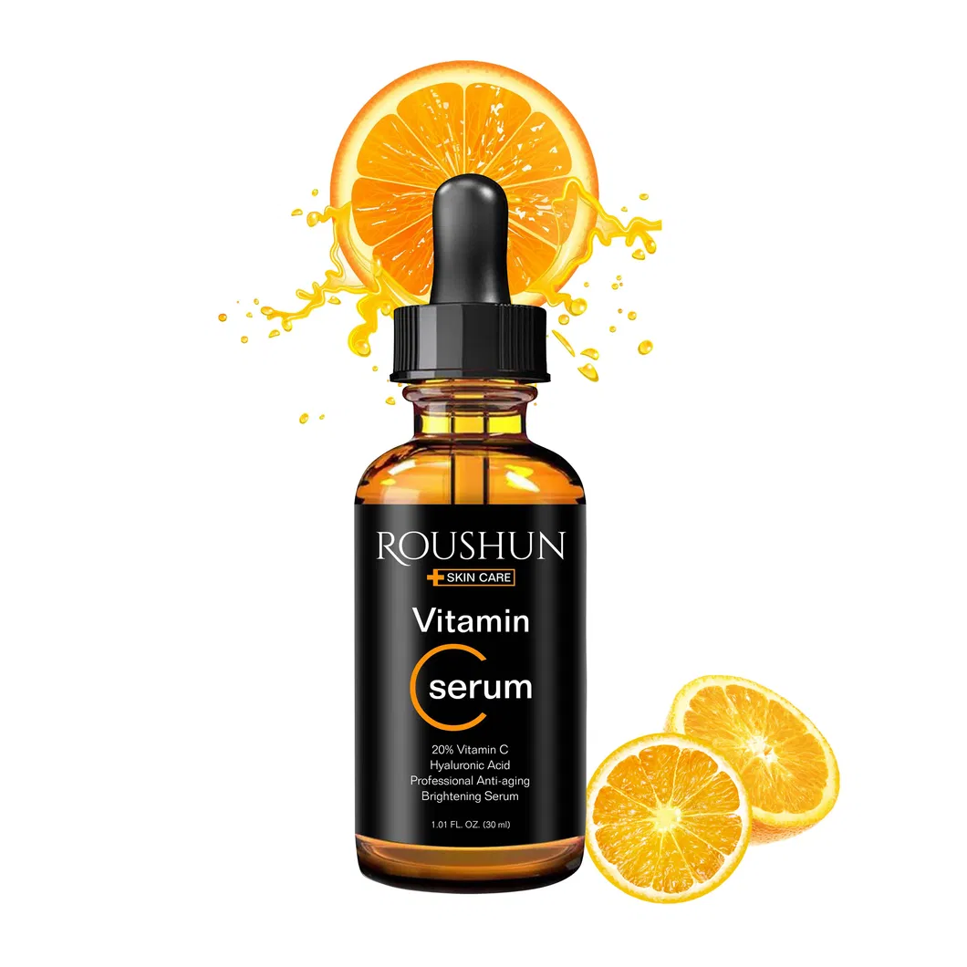Roushun 20% Suero Facial de Vitamina C Ácido Hialurónico Profesional Antienvejecimiento Suero Iluminador