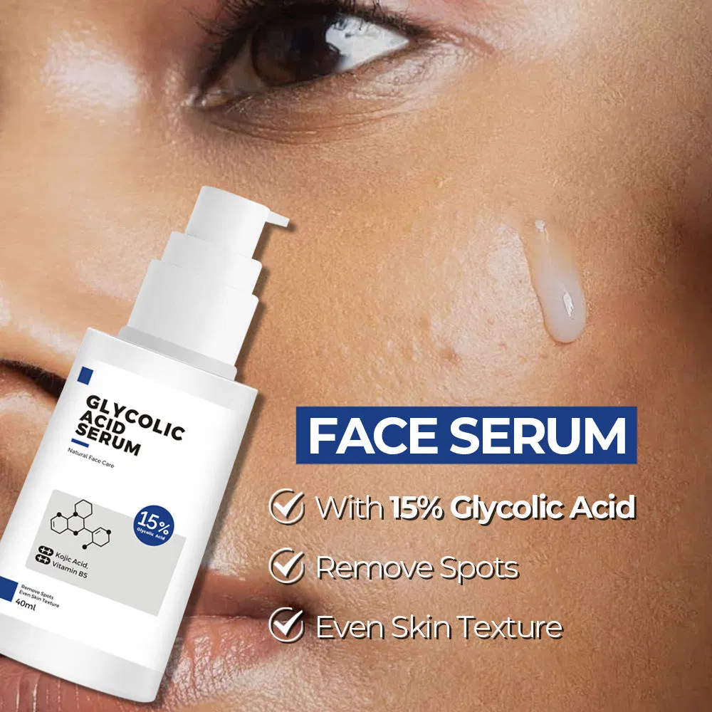Suero facial de ácido glicólico tratamiento para el acné removedor de manchas oscuras suero facial iluminador