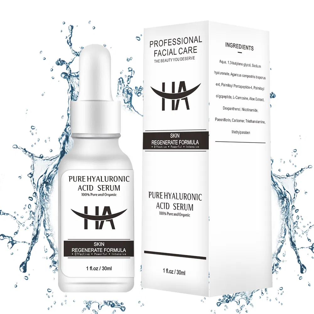 Suero facial profesional OEM / ODM de etiqueta privada para el cuidado de la piel, hidratante, blanqueador y reparador con ácido hialurónico