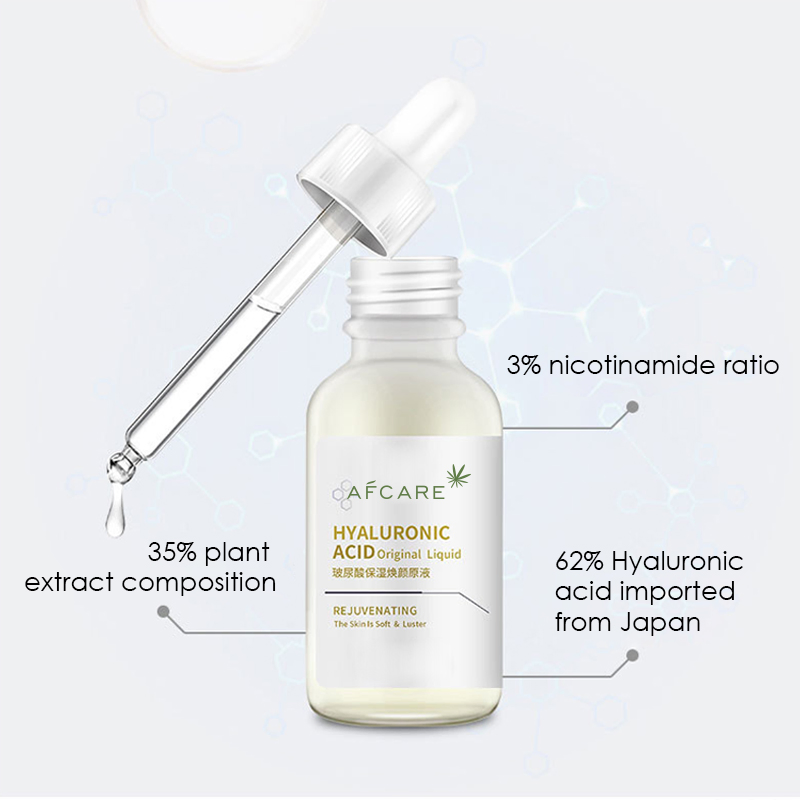 Precio de fábrica suero facial OEM hidratante iluminador ácido hialurónico blanqueador