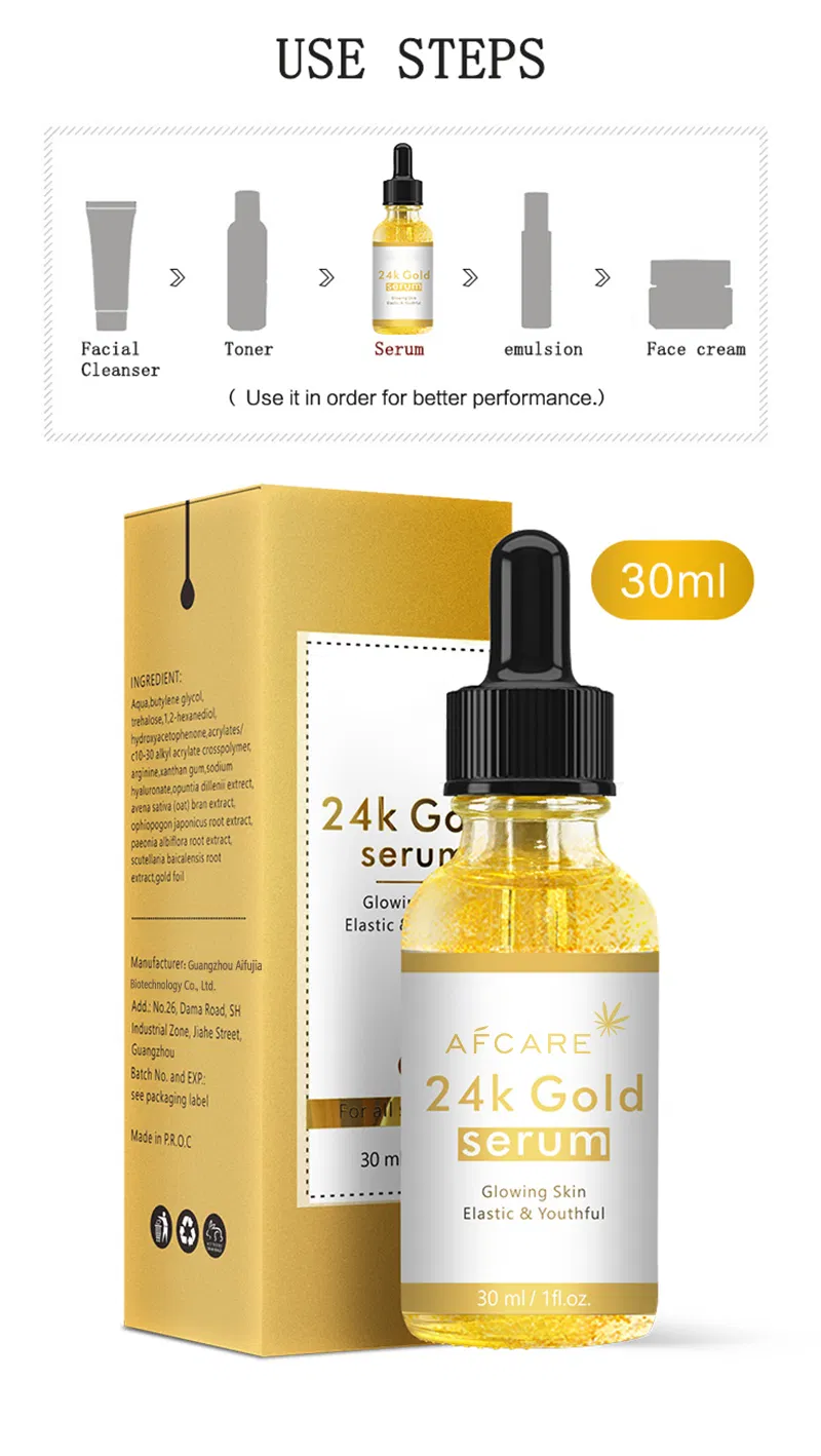 Suero Facial de Oro 24K con Colágeno 7