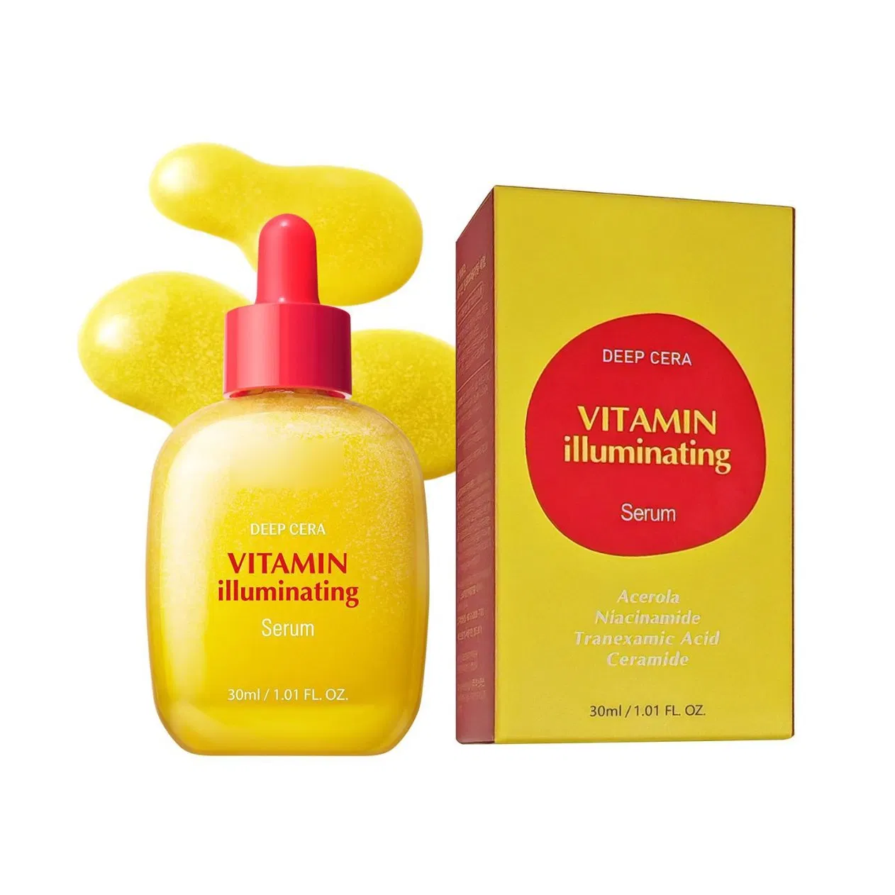 Suero facial hidratante blanqueador iluminador reafirmante de vitamina niacinamida con logo personalizado