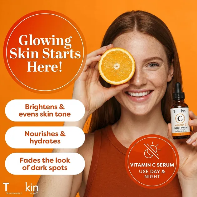 Suero facial revitalizante de vitamina C de OEM con esqualano hidratante