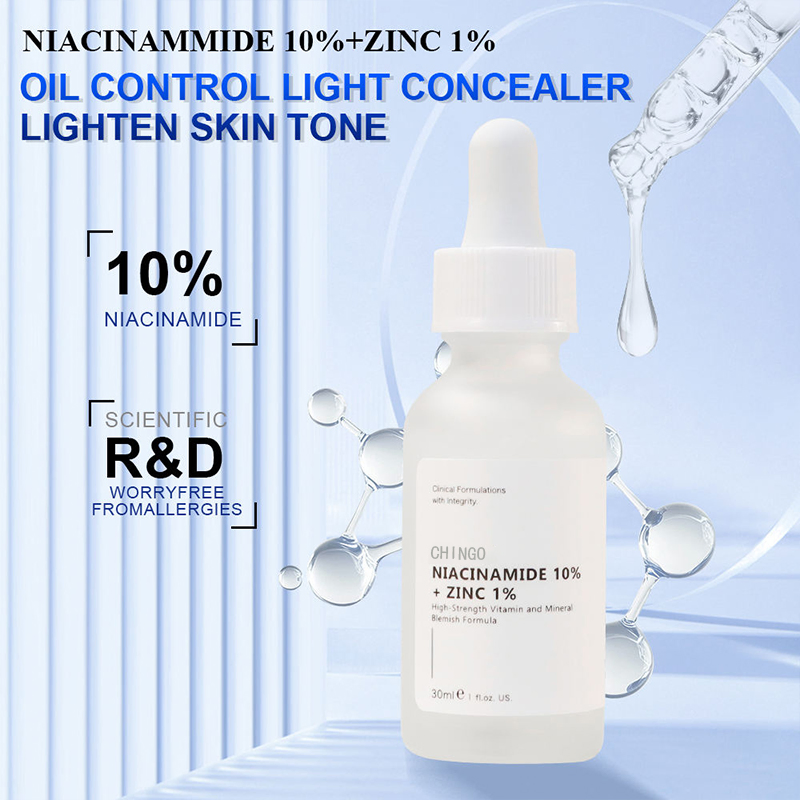 Suero de niacinamida y zinc, profundamente hidratante, cierra poros, ilumina la piel