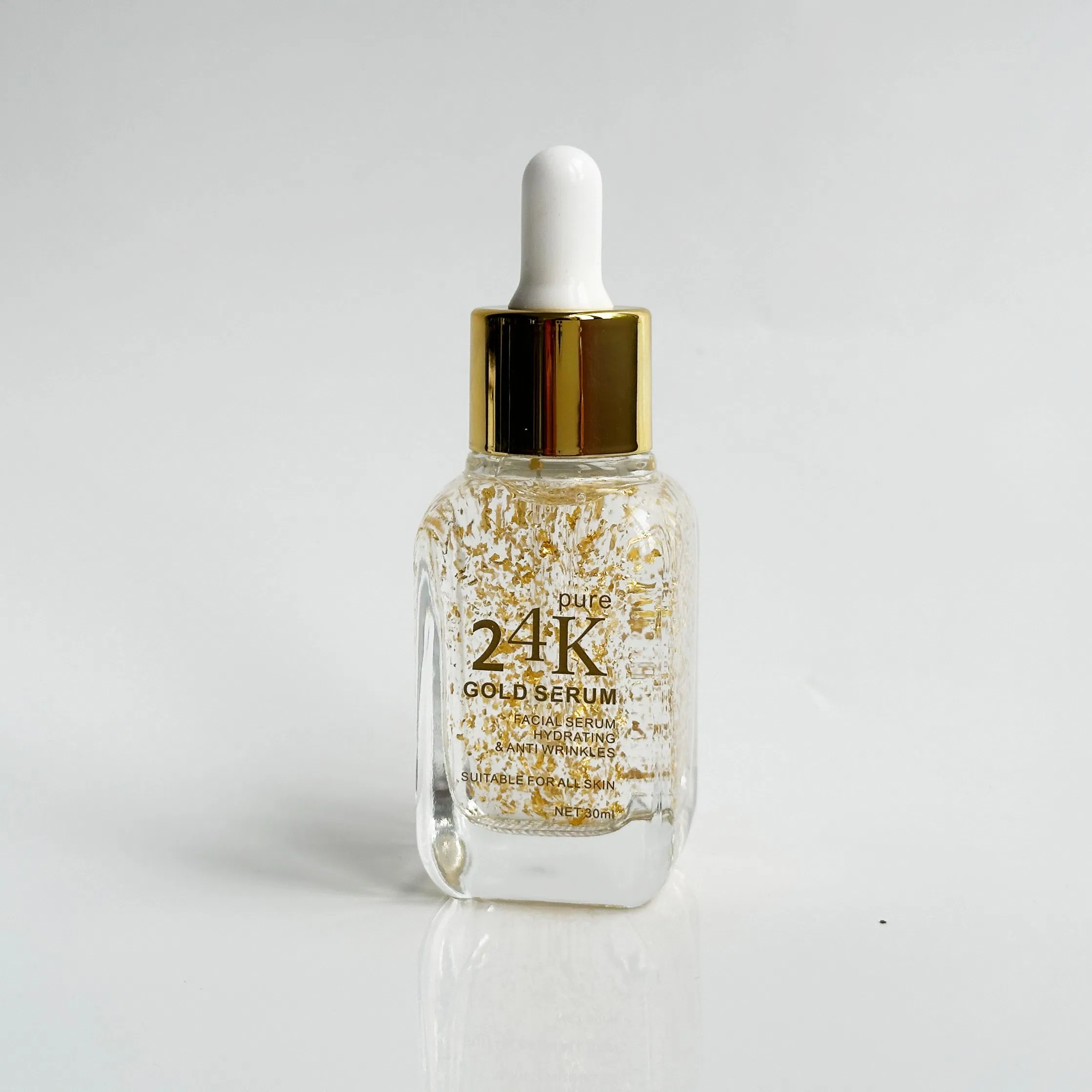 Suero Facial de Oro Personalizado Premium Reduce Líneas Finas Ilumina la Piel Antienvejecimiento Arrugas Colágeno 24K