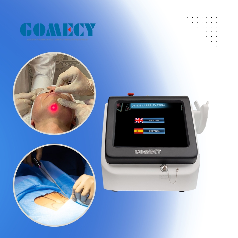 Máquina de Fibra Óptica de Doble Longitud de Onda Endoláser para Apretar la Piel Lipólisis para Lifting Facial Cánulas de Liposucción Diode 980nm 1470nm