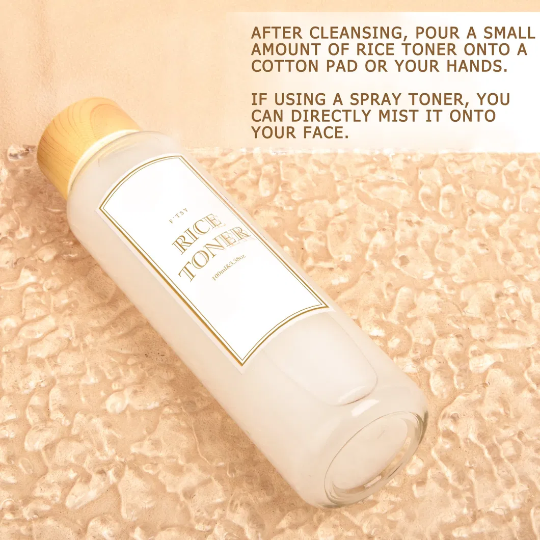 Conjunto de Cuidado de la Piel de Arroz Natural Personalizado Crema Aclaradora Facial Tónico Facial Suero Facial Antienvejecimiento Conjunto de Cuidado Personal de la Piel