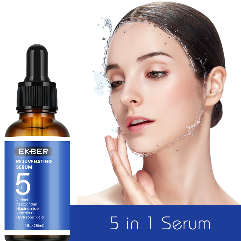 Suero Facial Antienvejecimiento Orgánico Retinol Astaxantina Niacinamida Vitamina C Ácido Hialurónico Cara 5 en 1 Suero
