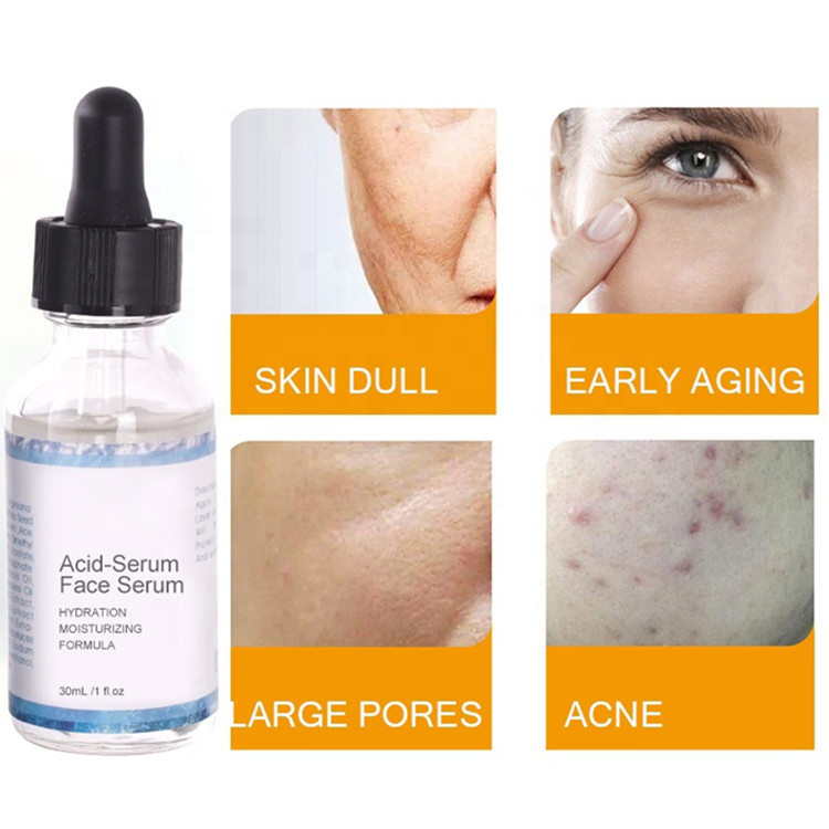 Suero facial natural orgánico antienvejecimiento de colágeno con ácido hialurónico
