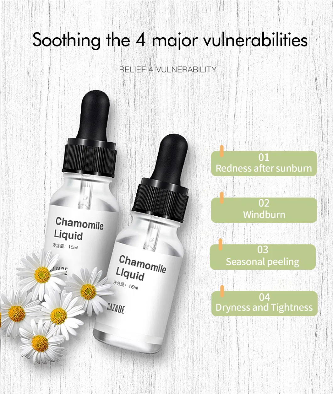 Esencia de Piel de Planta Herbal de Manzanilla Suavizante Hidratante Suero Facial