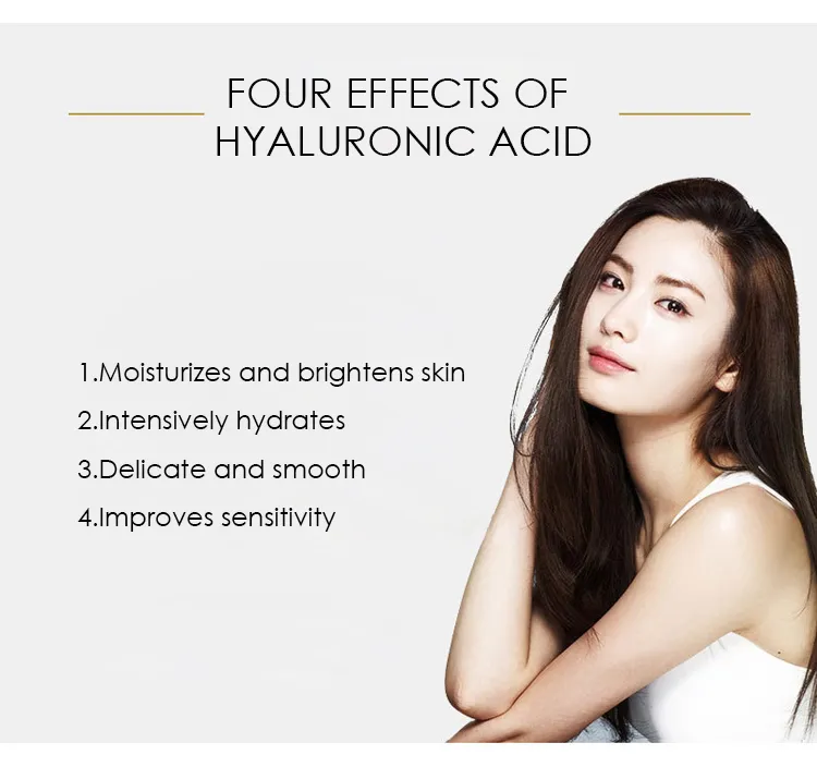 Precio de fábrica suero facial OEM hidratante iluminador ácido hialurónico blanqueador