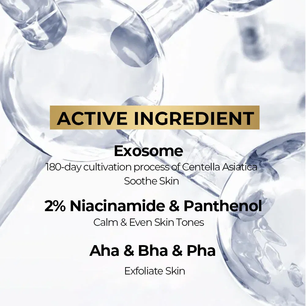 Suero hidratante y alisador de colágeno, ácido hialurónico y exosomas naturales para el envejecimiento y arrugas