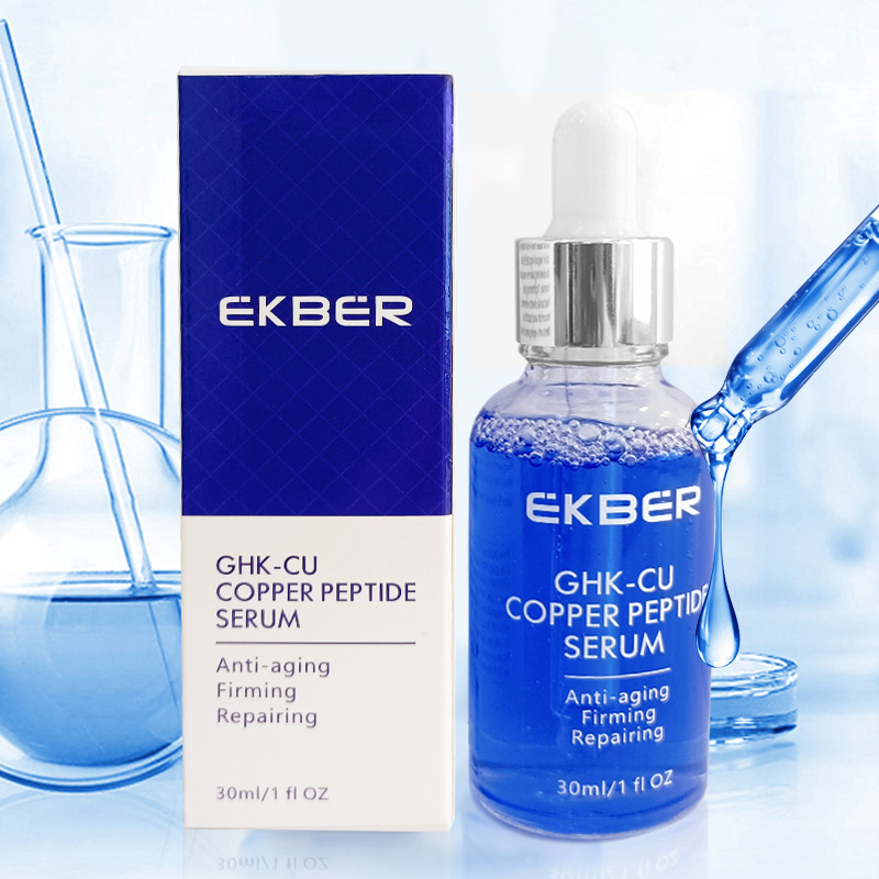 Suero facial blanqueador hidratante reparador de péptidos de cobre azul