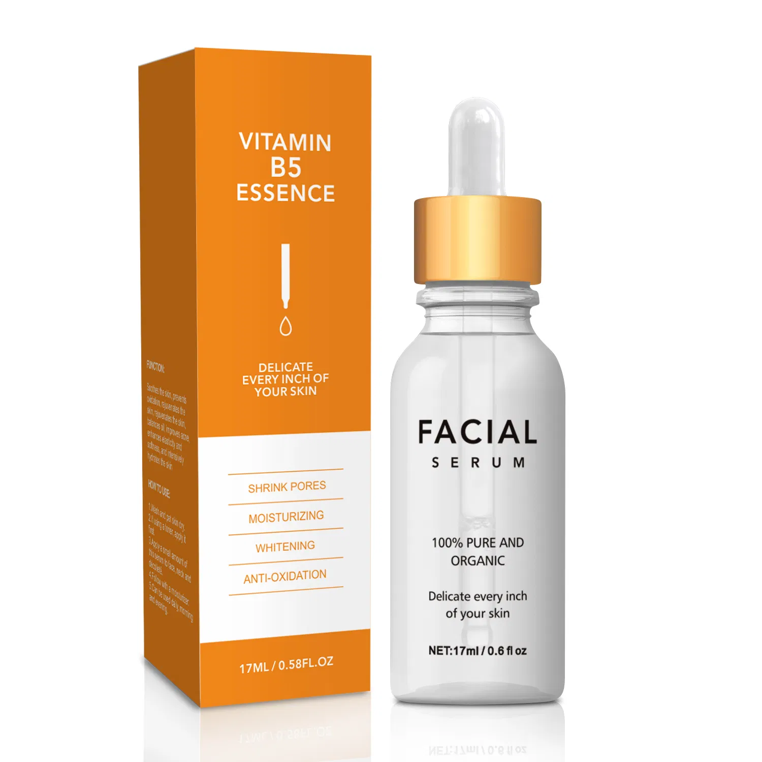 Crea Tu Propia Marca Ácido Hialurónico Puro Vitamina B5 Reparar Barrera Cutánea Reposición de Hidratación Suero Facial