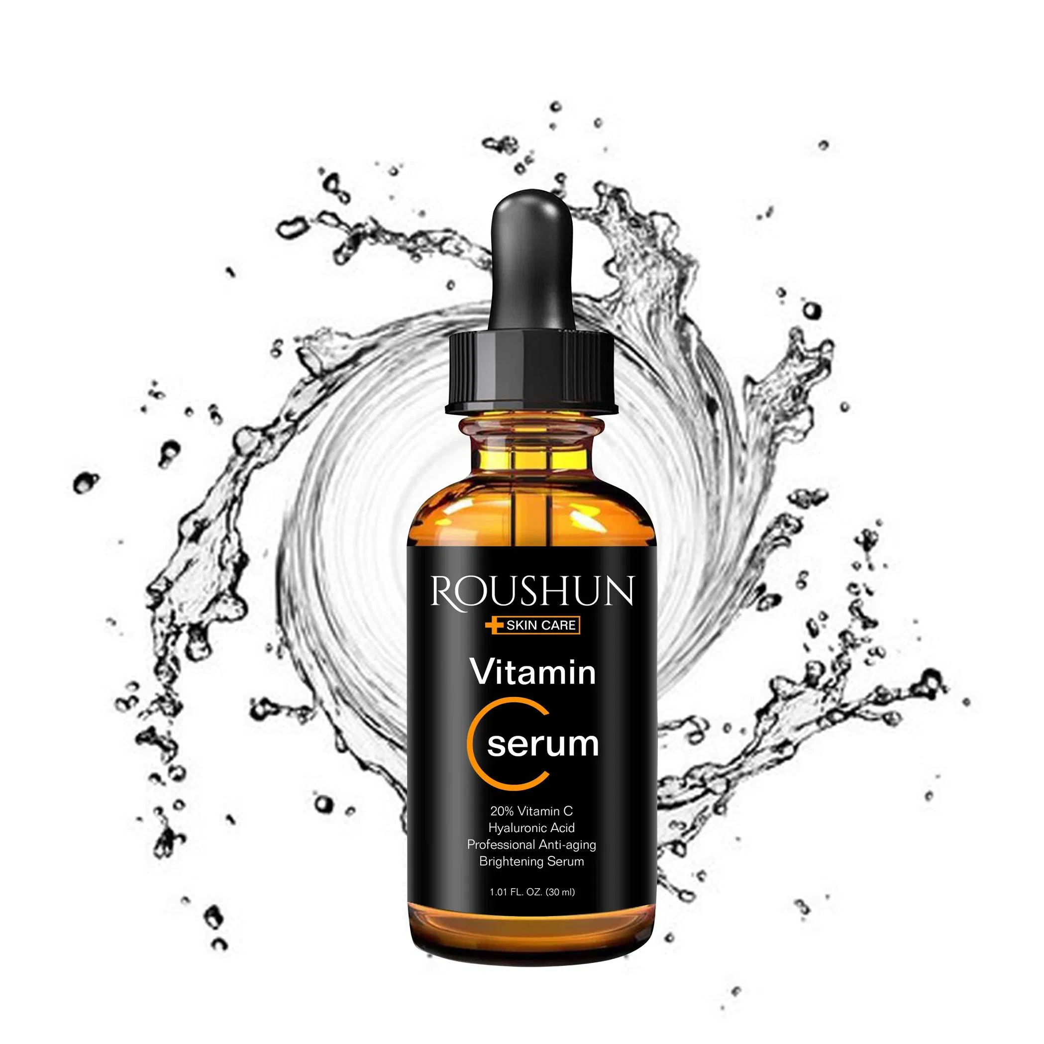 Roushun 20% Suero Facial de Vitamina C Ácido Hialurónico Profesional Antienvejecimiento Suero Iluminador