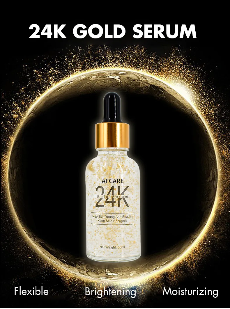 24K Suero de lujo dorado reparador, hidratante y blanqueador para el rostro