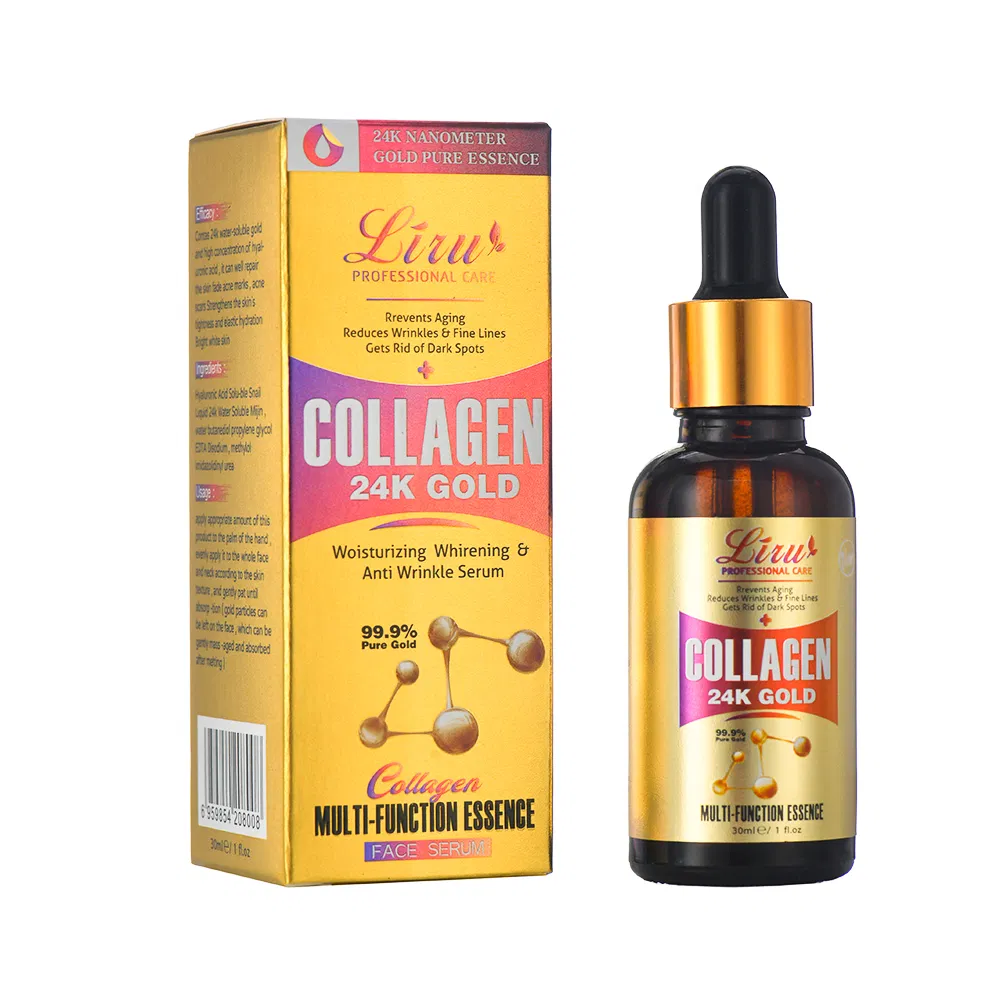 Suero Facial Hidratante Antienvejecimiento Profesional 24K Suero Facial de Belleza Dorada