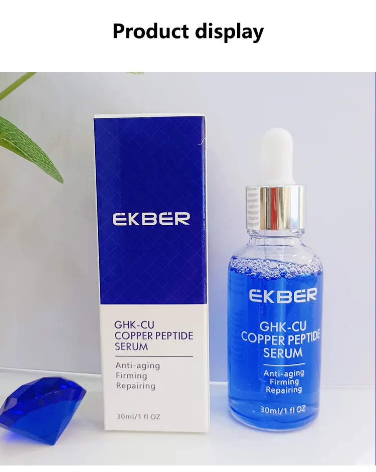 Suero facial iluminador calmante de cobre azul péptido orgánico natural para el cuidado de la piel coreana