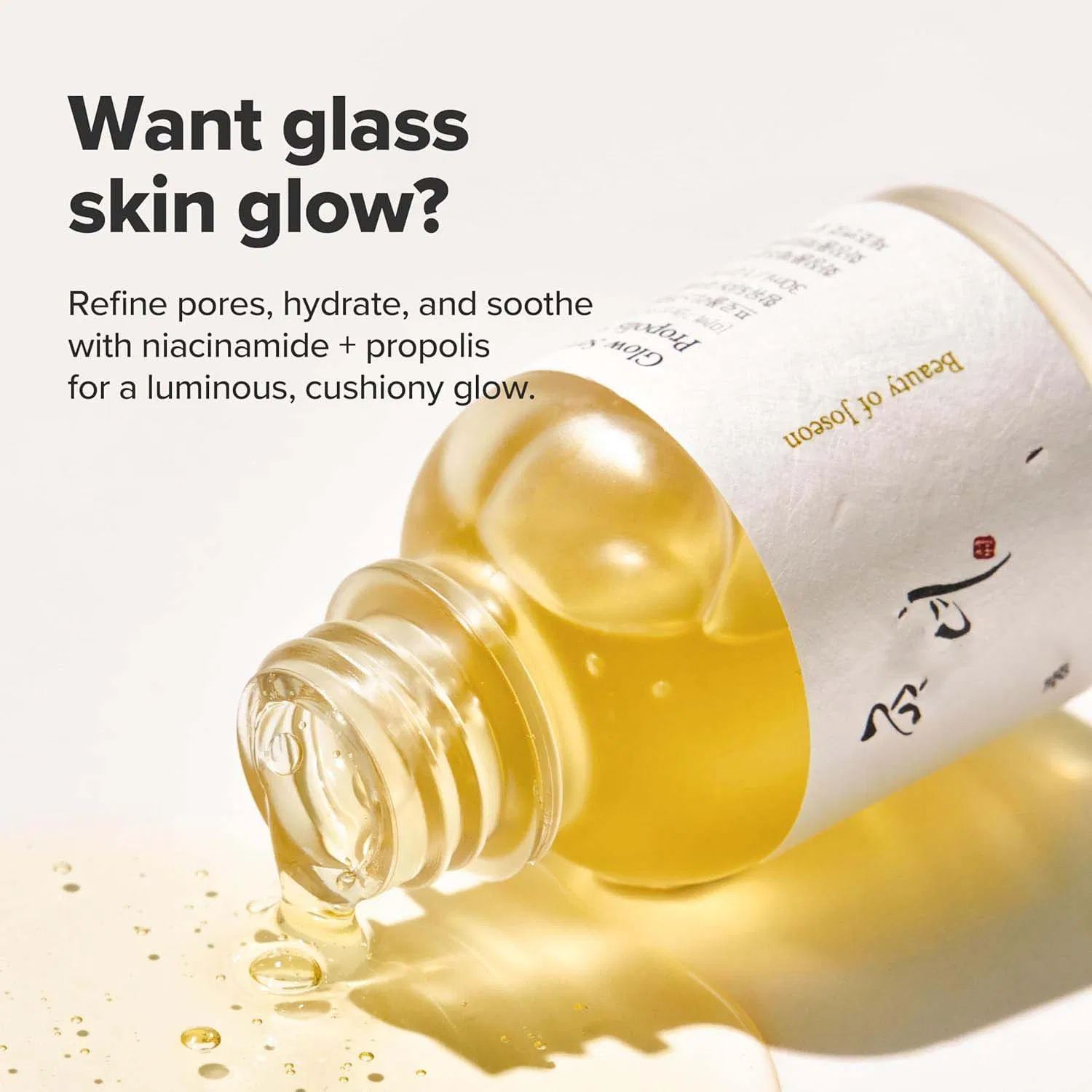 Suero Iluminador de Propóleo y Niacinamida Hidratante Facial Calmante para Piel Irritada y Tono de Piel Desigual, Cuidado de la Piel Coreano, 60ml
