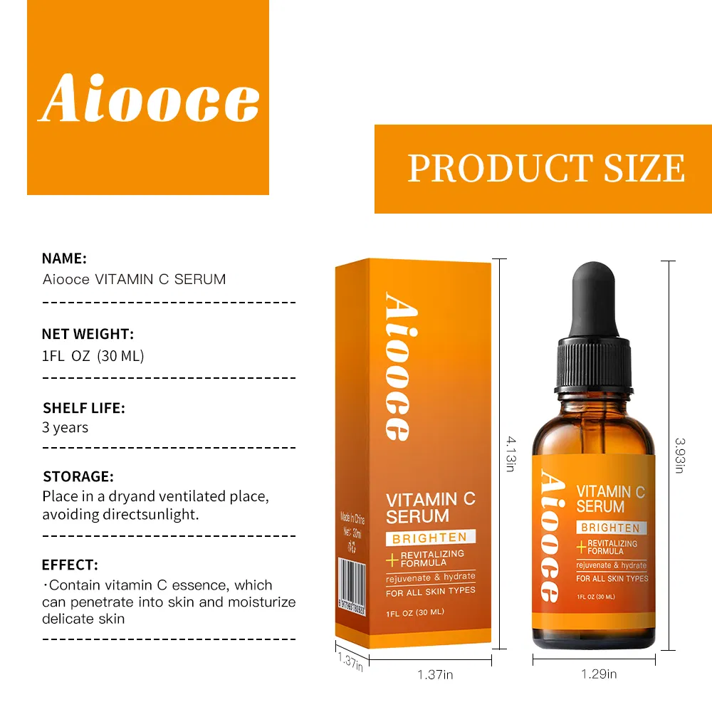 Suero facial orgánico de vitamina C y E para reducir poros - Detalle 1
