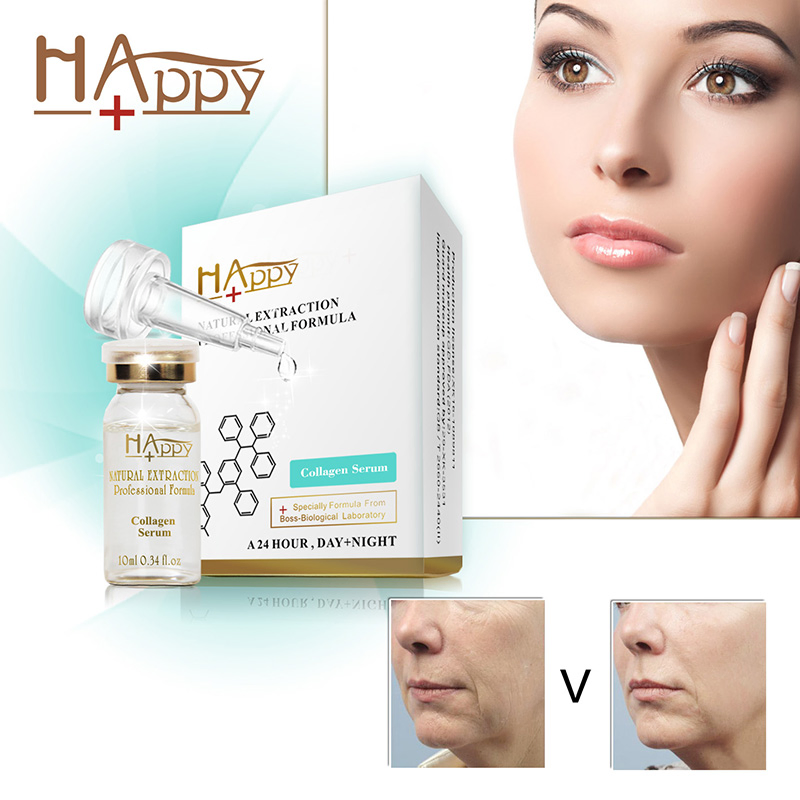Cosméticos al por mayor Suero de colágeno Happy+ Ageless Instantáneamente Suero de colágeno avanzado Clínicas avanzadas Mejor suero de colágeno