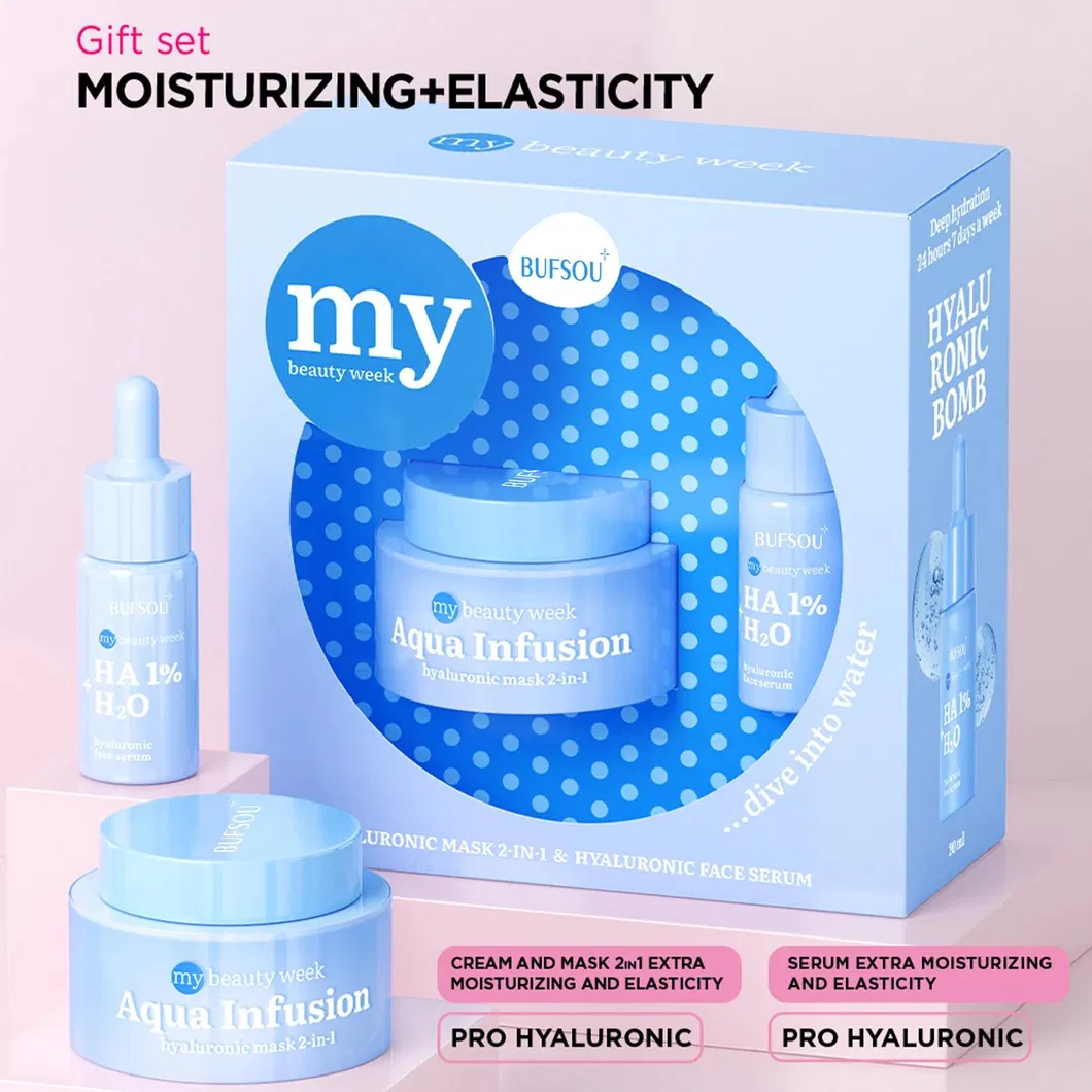 Logo Personalizado Cuidado de la Piel Orgánico Natural 2 en 1 Máscara Facial de Gel Hidratante Ácido Hialurónico Suero Facial para Piel Seca