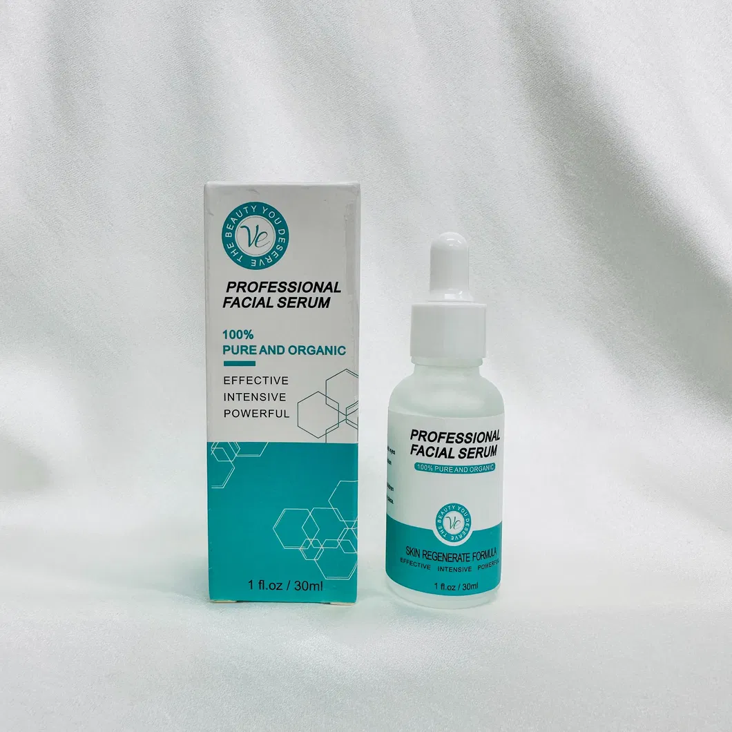 Suero facial de esencia hidratante de marca privada, cuidado de la piel orgánico, nutre, repara, blanquea, humecta, suero facial orgánico de colágeno y vitamina