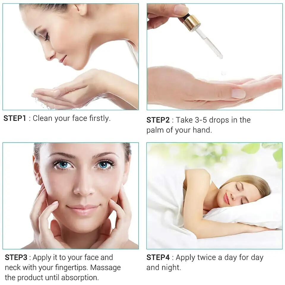 Suero facial hidratante antienvejecimiento con colágeno y vitamina E de Liru