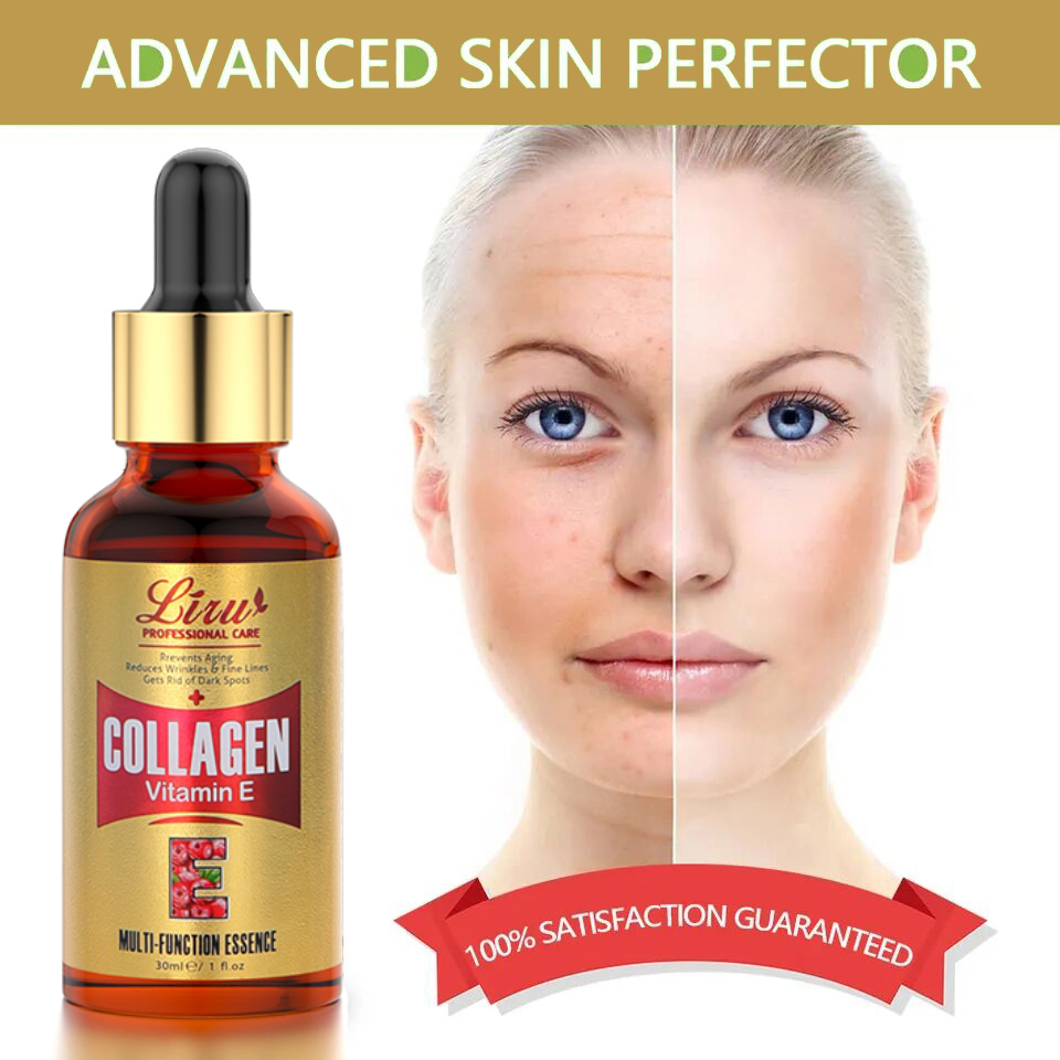 Suero facial hidratante antienvejecimiento con colágeno y vitamina E de Liru