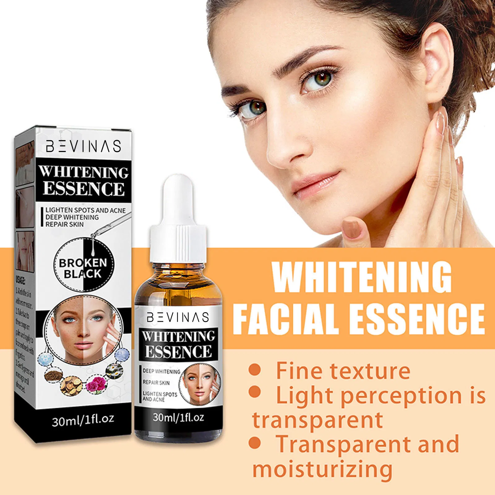 Suero facial iluminador y embellecedor, reafirmante, hidratante, humectante y reparador de la piel