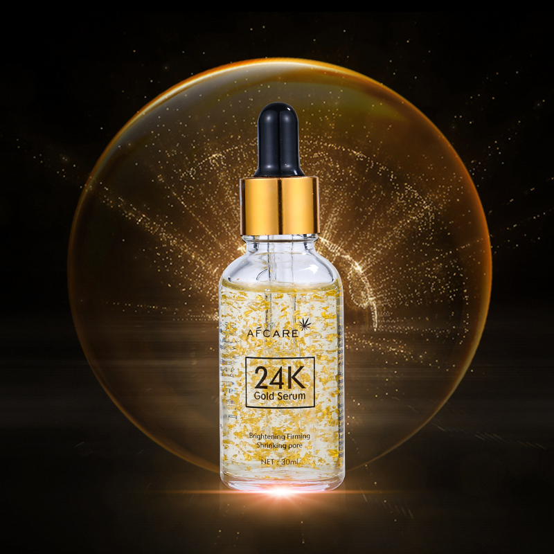 Etiqueta Privada de OEM 30ml Cuidado de la Piel Coreano Orgánico con Ácido Hialurónico Anti Envejecimiento Péptido 24K Suero Facial de Oro Rosa Suero Facial de Tres Aceites